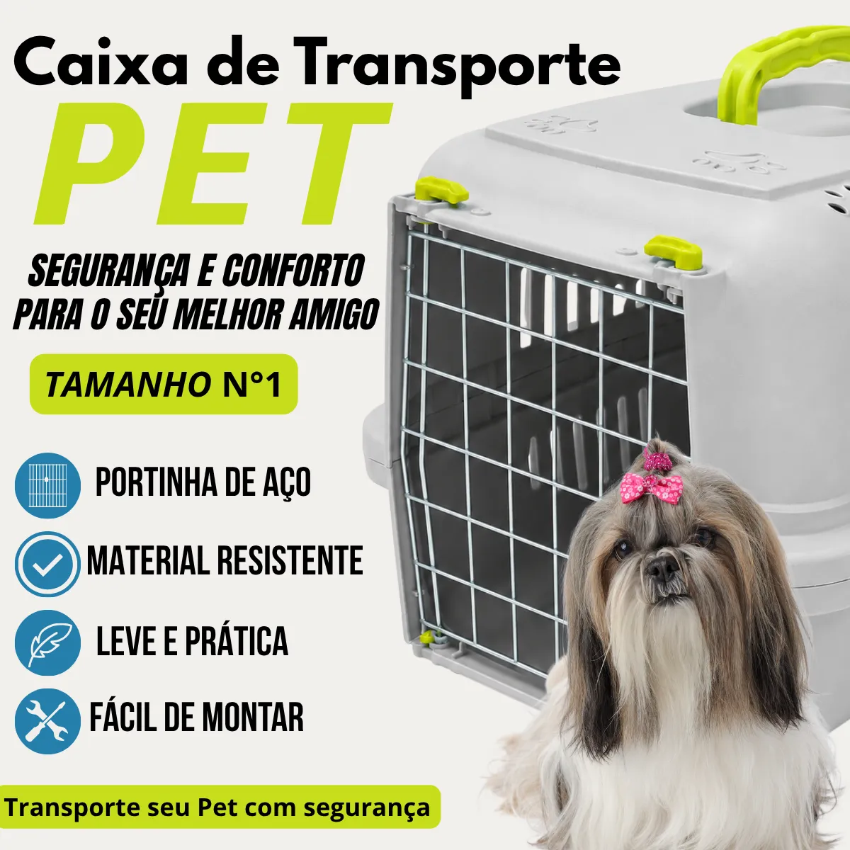 Foto real de caixa de transporte para observar formato e proporções
