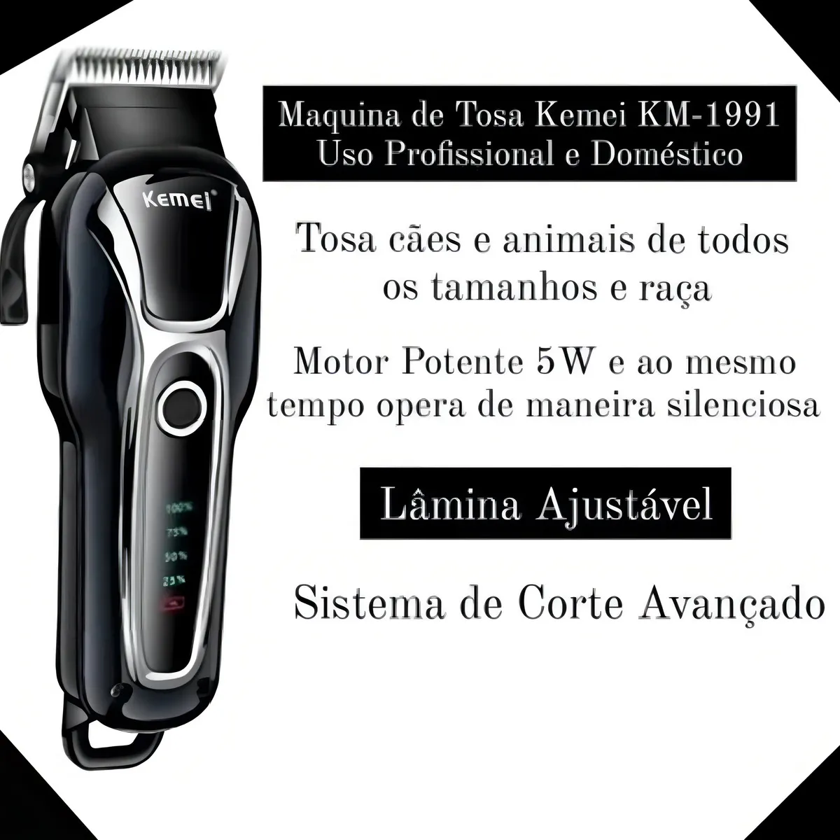 Detalhes reais de máquina de tosa pet