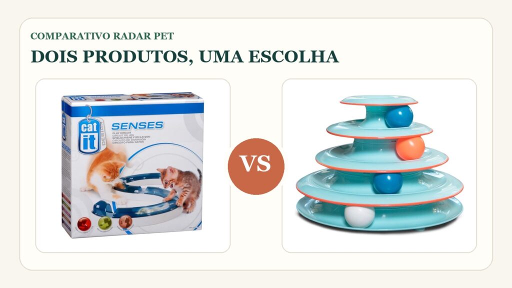 Comparativo: Catit Play Circuit vs Petstages Chase Meowtain: qual brinquedo interativo para gatos?