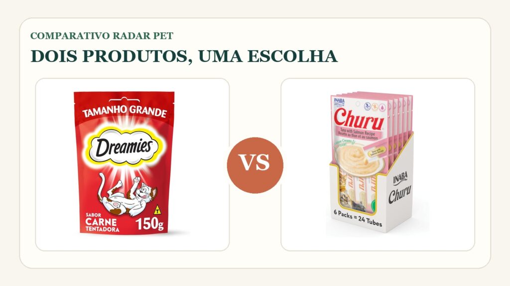 Comparativo: Dreamies vs Inaba Churu: qual petisco para gatos faz mais sentido?