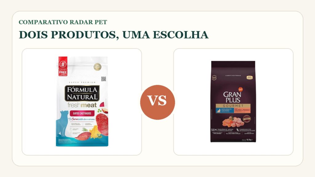 Comparativo: Fórmula Natural Fresh Meat vs GranPlus Gourmet: qual ração para gatos castrados?
