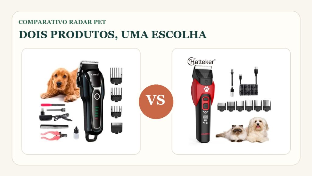Comparativo: Kemei KM-1991 vs HATTEKER SK-1821: qual máquina de tosa pet faz mais sentido para usar em casa?