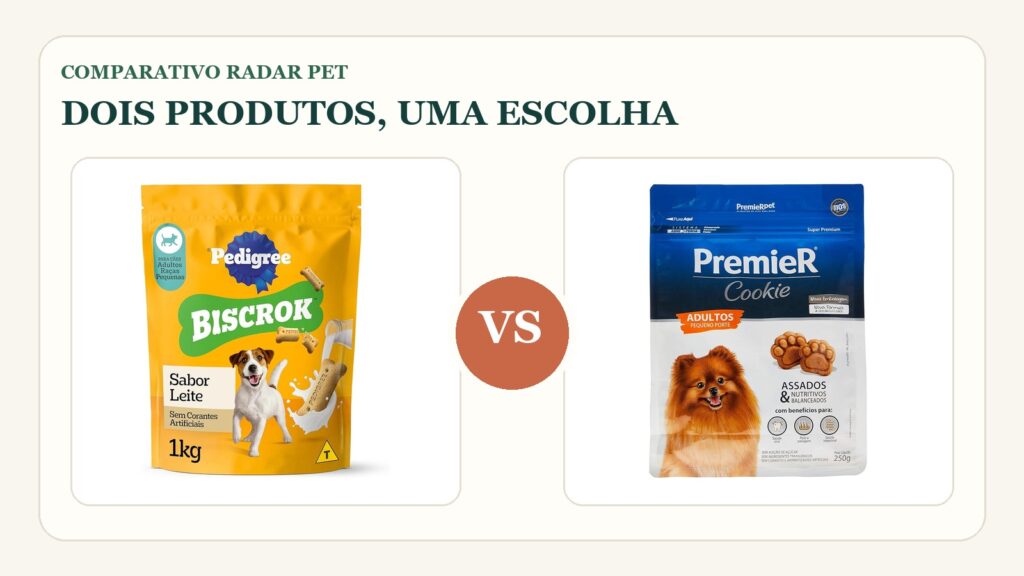 Comparativo: Pedigree Biscrok vs Premier Cookie: qual biscoito para cães pequenos escolher?