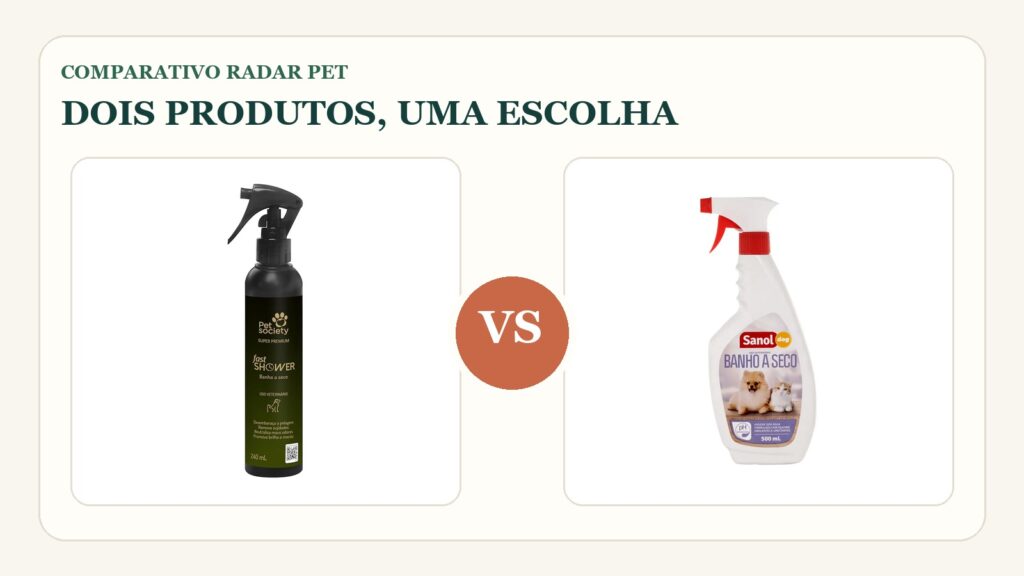 Comparativo: Pet Society Banho a Seco vs Sanol Dog: qual escolher para higienizar sem água?