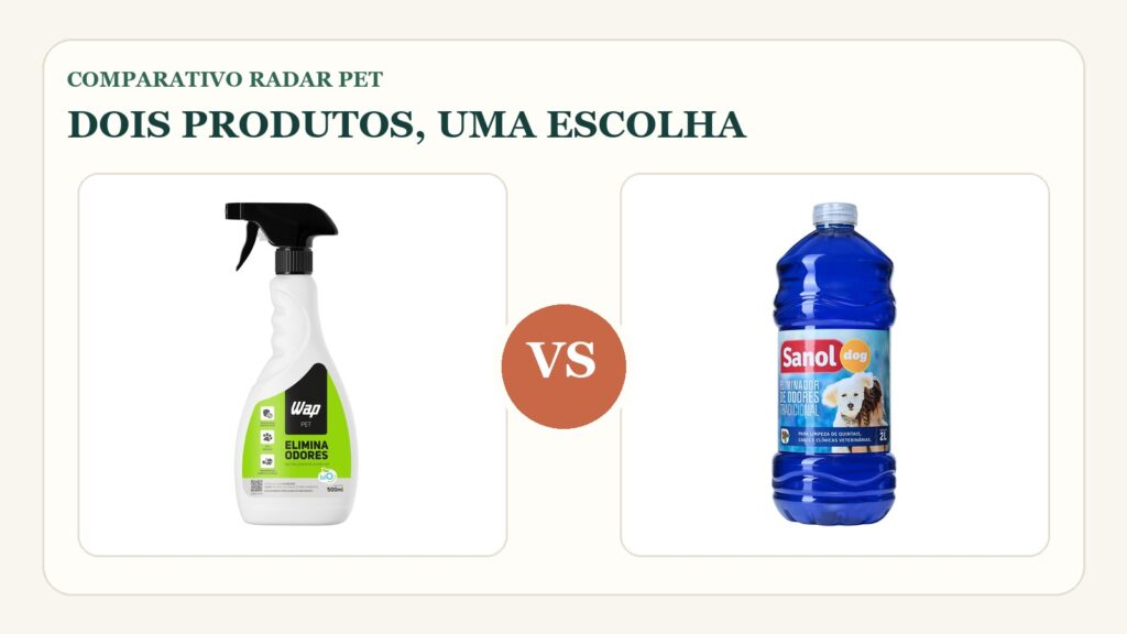 Comparativo: WAP Elimina Odores vs Sanol Dog: qual eliminador de odores pet escolher?